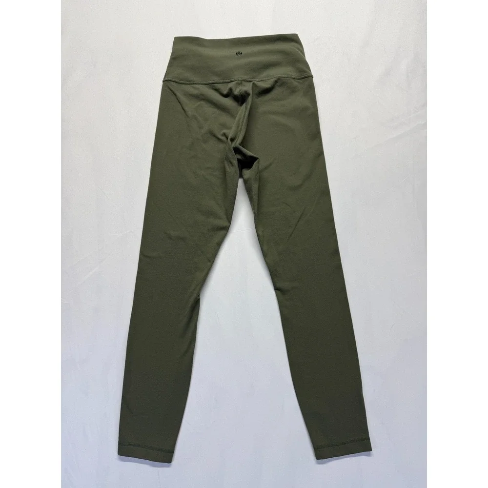 Lululemon‎ Align Leggings Womens 0 Olive Green Logo High Rise Sweat Wicking Yoga